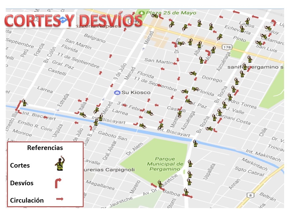 MARATON. CORTES Y DESVIOS