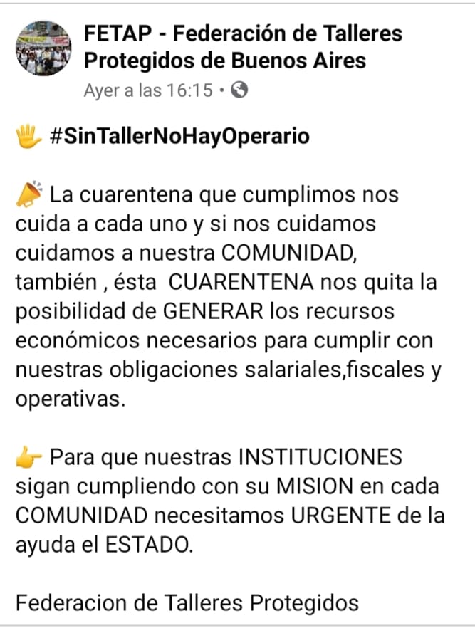 Taller comunicado