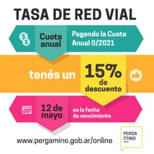 pago anual de la Tasa de Red Vial 2