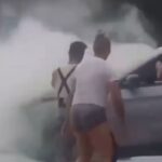 Insólito en Pergamino: se le incendió la camioneta y apagaron el fuego a «sodazos»